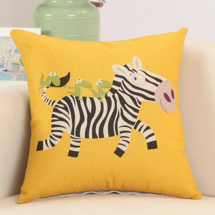 1 шт. декоративная наволочка из хлопка и льна с принтом собаки зебры осла 40329 | Дом