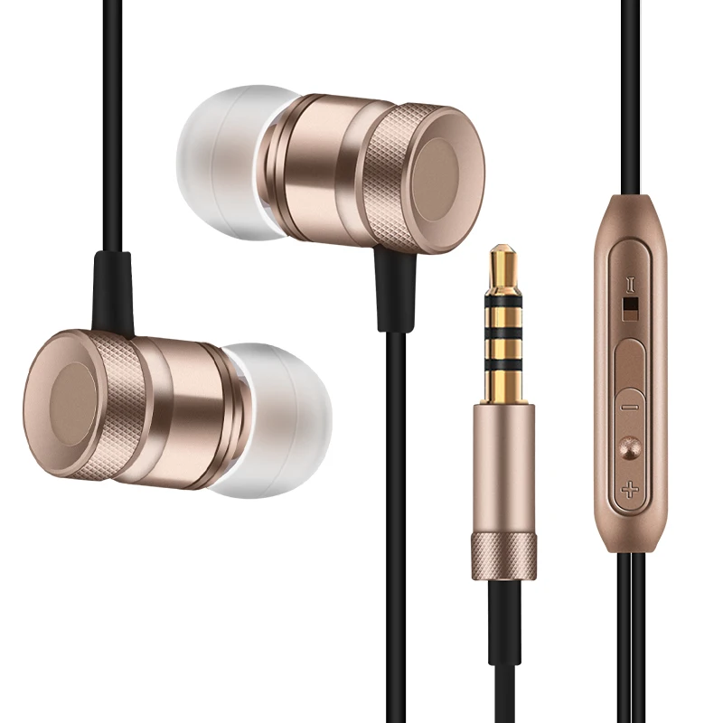 

2016 New Metal Headphone Super Bass With Mic Volume Control Earphone For Xiaomi Mi5 Earbuds Headsets