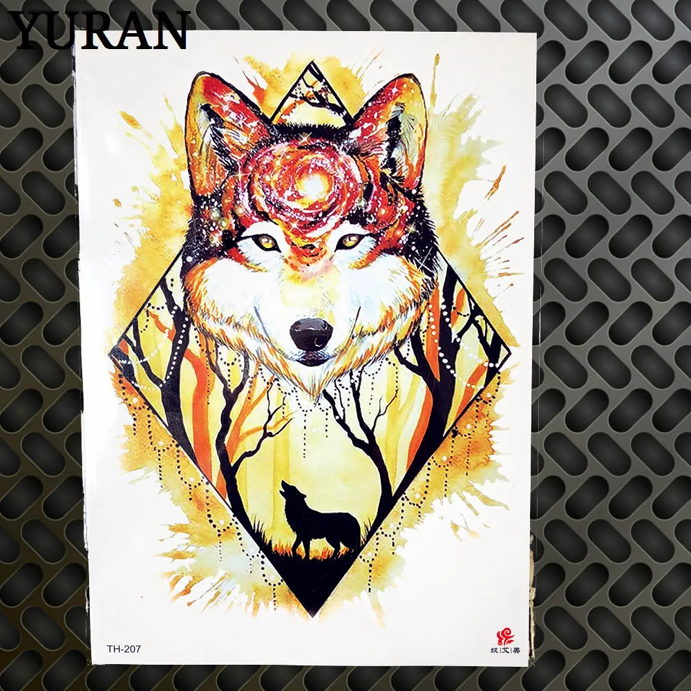 Водостойкие поддельные фотовспышки 25 в летнем стиле татуировки с синим лесом