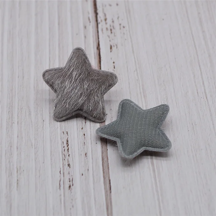grey-10pcs 3,5 см детские заколки для волос, аксессуары, ручная работа, пушистый фетр, нашивка в виде звезды, аппликация для украшения головных уборов - Цвет: grey-10pcs