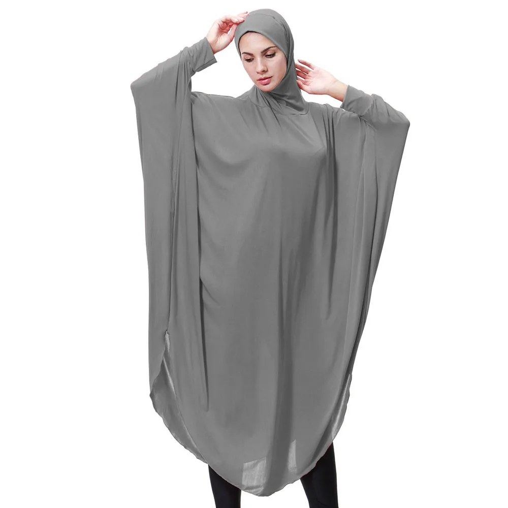 

Women FashionWomens Lady Daily Casual Muslim Soild Long Sleeve Long Vintage Fasion Dresses 4.12