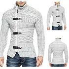 ZOGAA 2018 новый модный мужской свитер из толстой шерсти, тройной однобортный полосатый свитер с капюшоном, Рождественский кардиган, ветровка