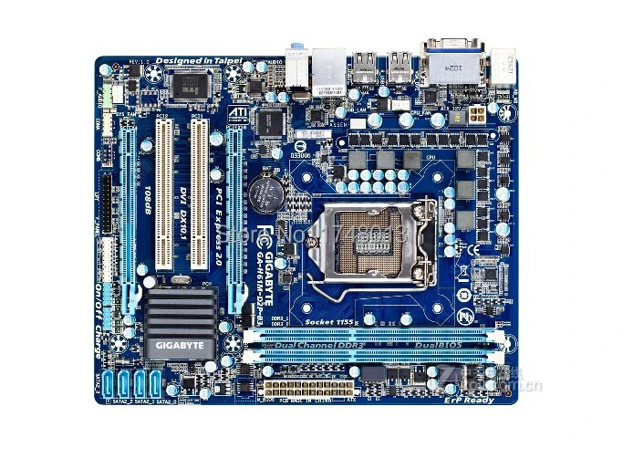 Бесплатная доставка оригинальная материнская плата для gigabyte GA H61M D2P B3 1155 DDR3