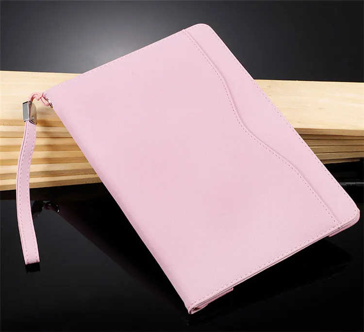 Multi for iPad case 9.7 leather tablet case 5th 6th generation funda for iPad 5 6 Cover for iPad air 2 1 with hand strap - Цвет: Pink