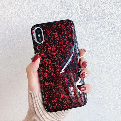 Red Блестящие чехлы для телефонов iphone 11, 6, 6 s, блестящий чехол с блестками для iphone 11, 6, 6 S, 7, 8 Plus, X, XS, XS, Max, Мягкая Черная задняя крышка - Цвет: Red