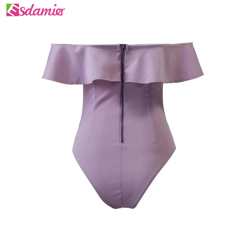 Новый Модный тонкий топ с оборками для тела Женский сексуальный гимнастический