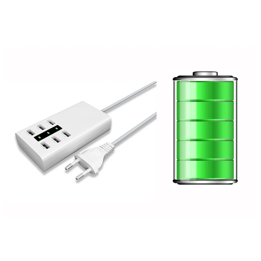 6 портов USB Зарядное устройство Док станция Быстрая зарядка мобильный телефон AC