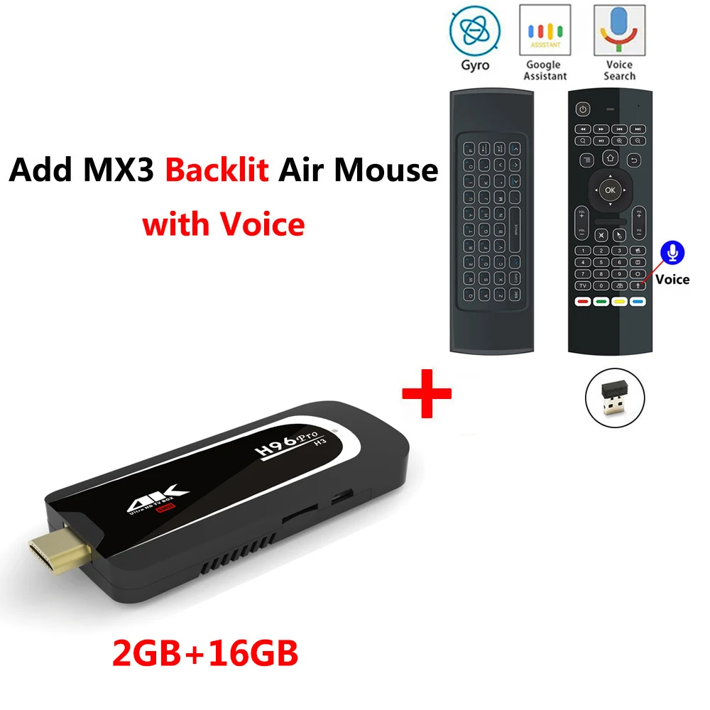 2GB16GB add MX3L mic Мини-ПК H96 Pro H3, 2 Гб ОЗУ, 16 Гб ПЗУ, 2,4 ГБ, 5 Гб, Wifi, Smart Android 7,1, ТВ-приставка Amlogic S905X, четырехъядерный ТВ-накопитель, 4K HD медиаплеер - Цвет: 2GB16GB add MX3L mic