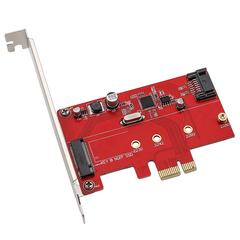 PCIe X1 для M.2(NGFF)+ SATA 6G(HDD/SSD) ж/Стандартный профиль кронштейн, ASM1061 PCI-PCI Express B Ключ M.2 SATA SSD 2280 2260 2242 2230