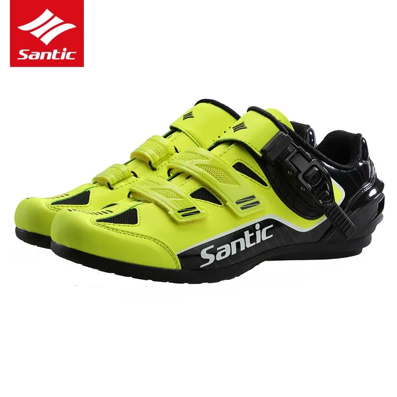 Цвет: желтый Santic MTB дорожный велосипед Обувь Новое поступление Pro велосипедная обувь резиновая противоскользящая дышащая разблокированная велосипедная Обувь Zapatillas Ciclismo - Цвет: Цвет: желтый