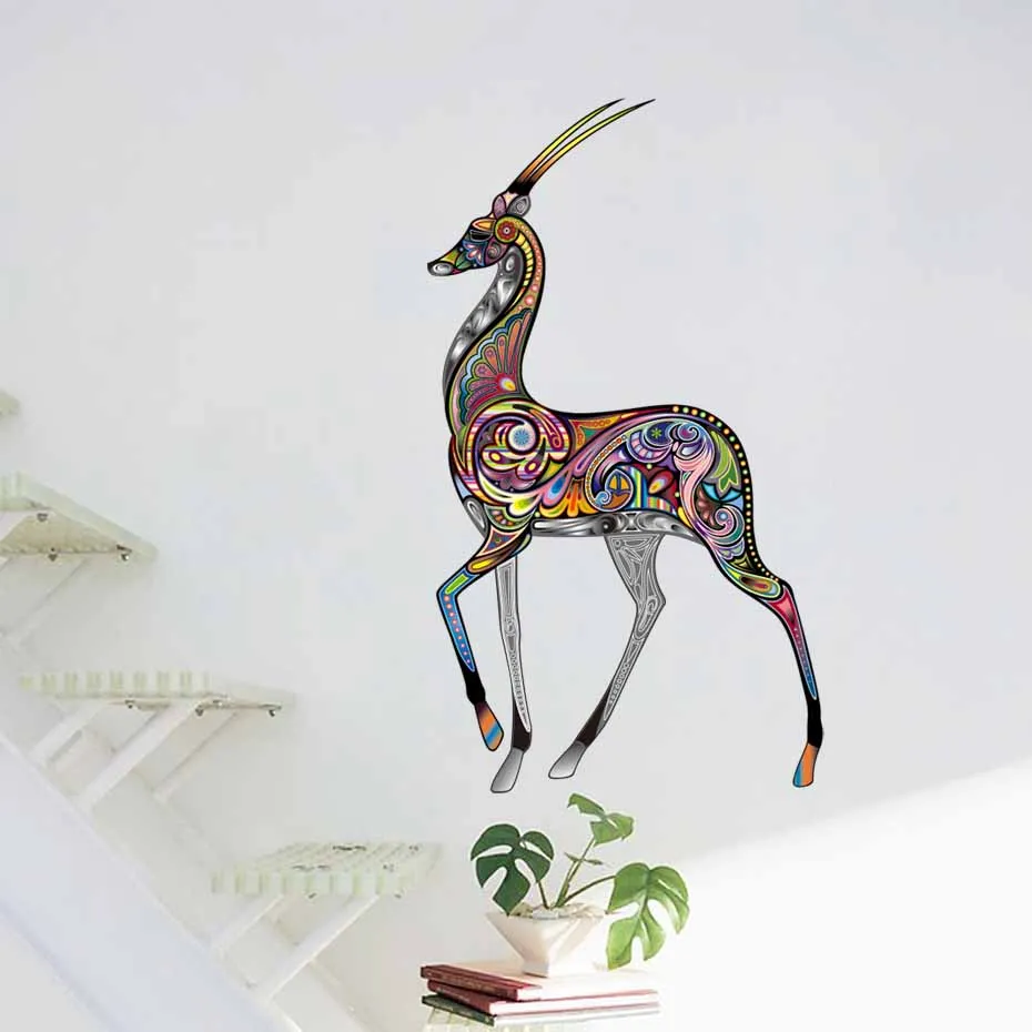 Этнический уникальный стиль Абстрактный Цветочный Узор Животные Олень собака