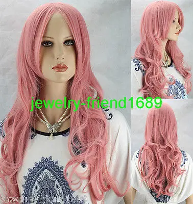 0FY ****** Новый Косплей Сексуальная Мода Розовый женщин Фигурные Долго Парик