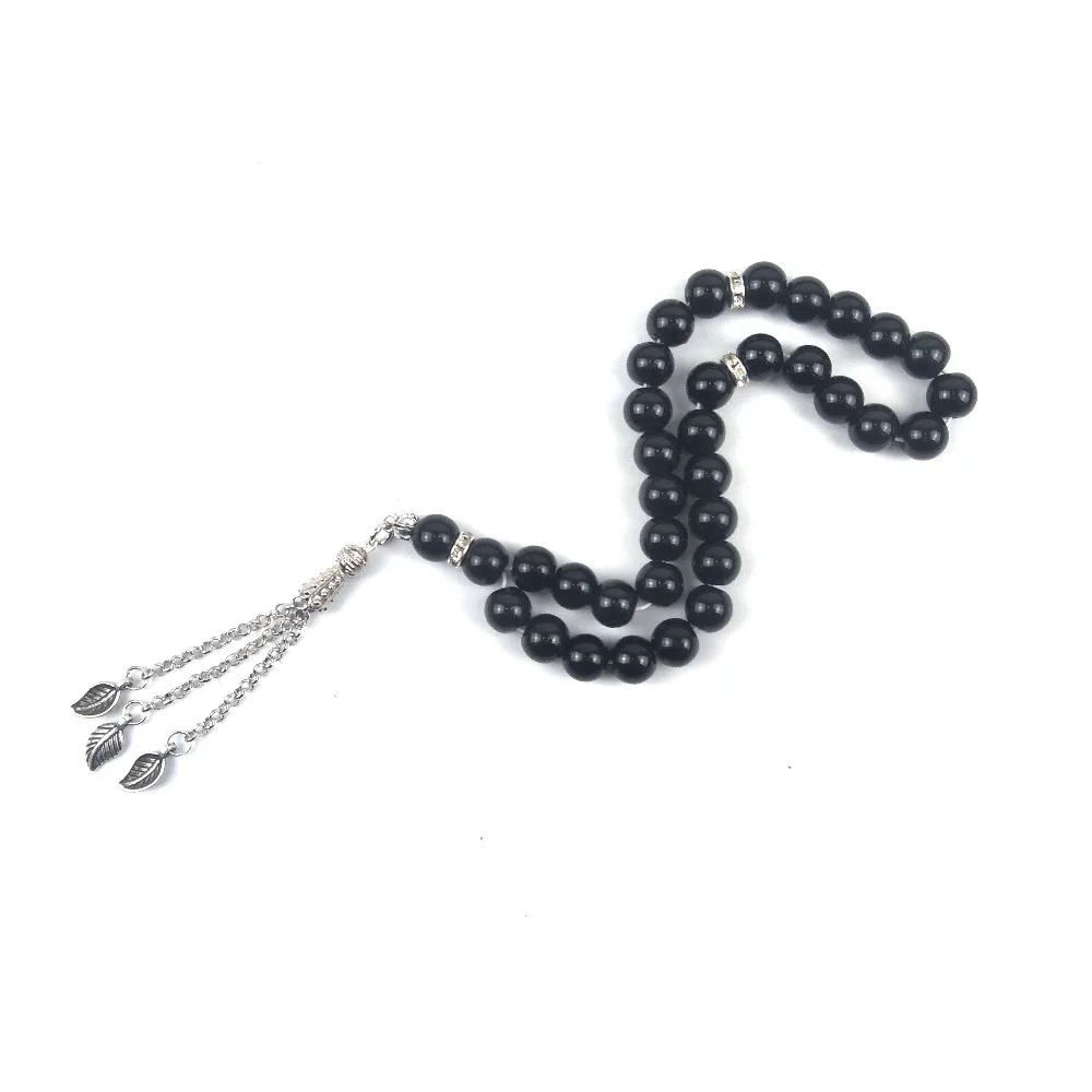 Tesbih black &amp green 33pcs tasbih crystal glass beads prayer for wedding gift 1pc | Украшения и аксессуары