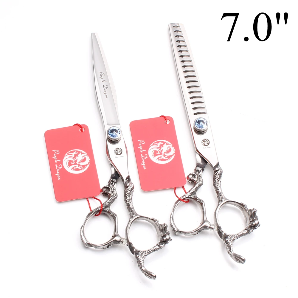 

Z9006 7" 19.5cm 440C Purple Dragon Hairdressing Scissors Haircut Set Cutting Shears Thinning Scissors Professional Hair Scissors