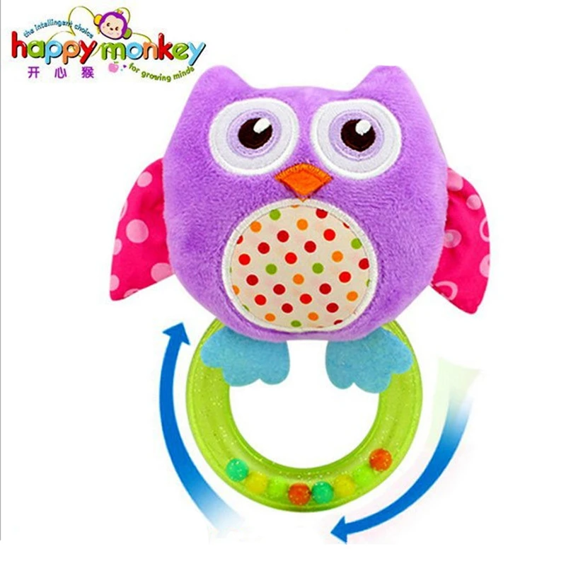 Детская игрушка из мягкого плюша погремушки мультяшная сова птица Мобили для