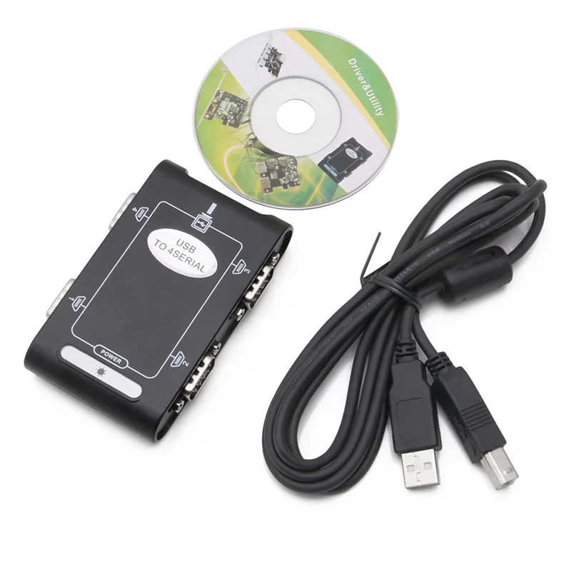 9-контактный RS232 USB 2 0 на 4 порта Serial DB9 COM разъемы контроллера Адаптер Hub | Компьютеры