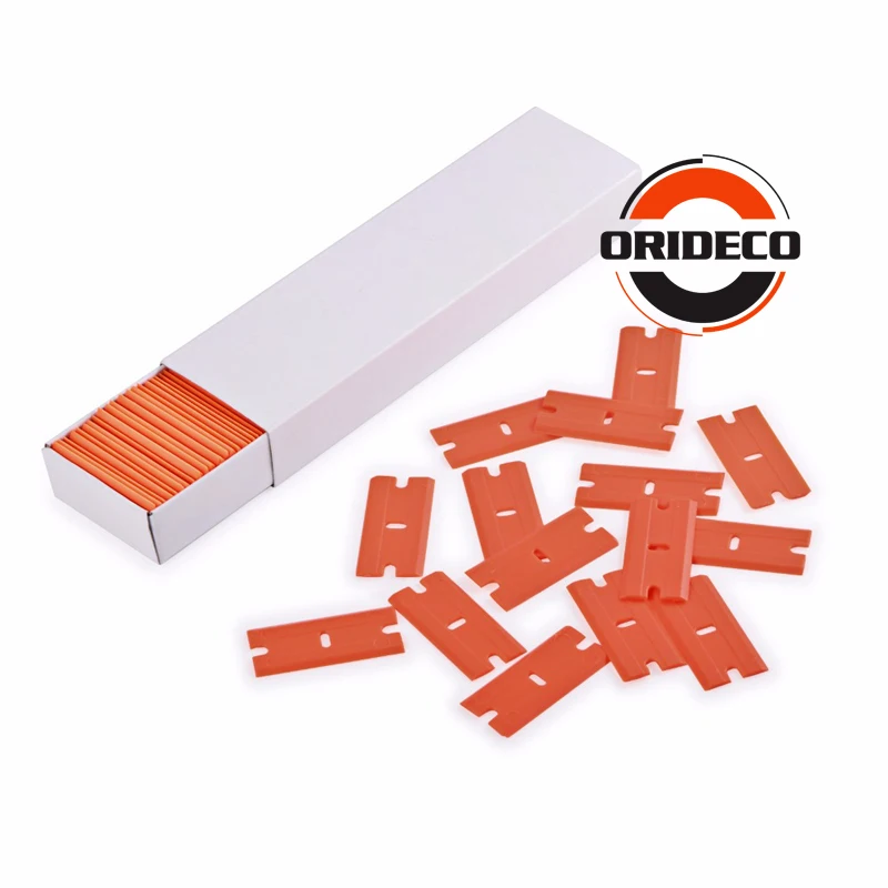 Plastic Razor Scraper+100pcs Double Edge Blades House Cleaning Tools Vinyl Car Wrap Squeegee Water/Glue Remover | Автомобили и