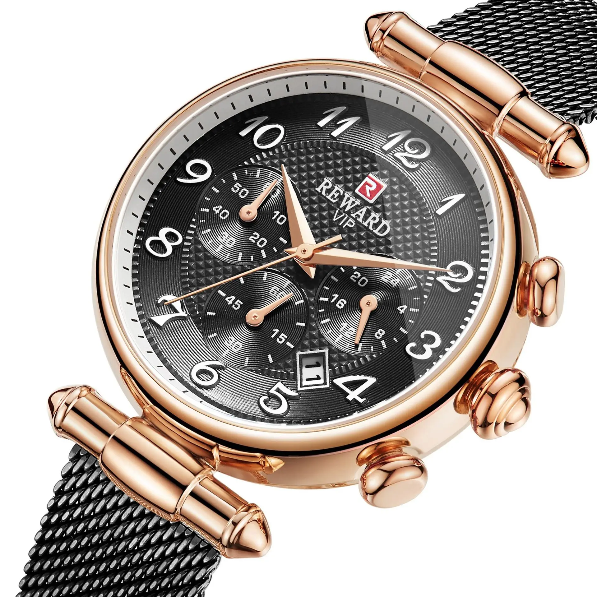 Женские наручные часы с шестью штырьками водонепроницаемые кварцевые со