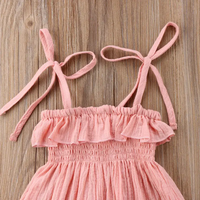 2018 Brand New Kids Toddler Infant Baby Girl Off Shoulder Dress Party Pageant Solid Tutu Straped Sleeveless Sundress 6M-4T | Детская