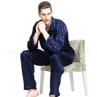 mens silk satin pajamas set pajama pyjamas set sleepwear set loungewear smlxl2xl3xl4xl plus striped black