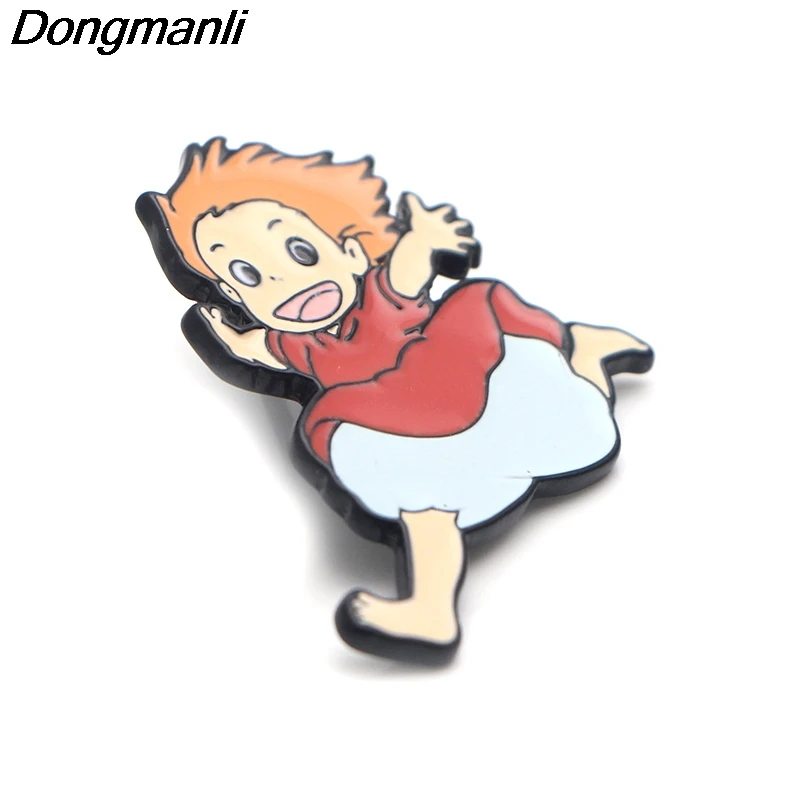 P3770 Dongmanli Мода Kawaii Ponyo металлические эмалированные броши и булавки для нагрудного штыря значок для рюкзака подарки воротник ювелирные изделия
