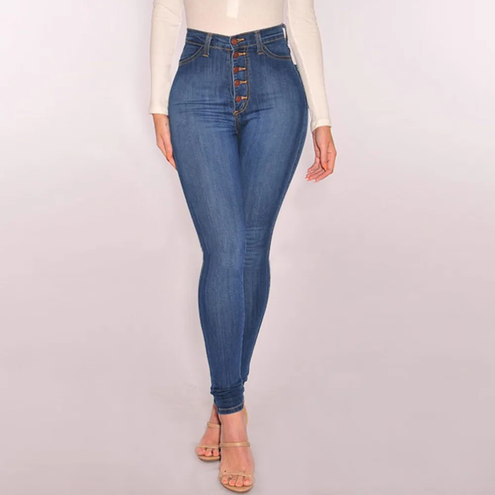 Джинсы Женские однотонные облегающие брюки женские классические джинсы с