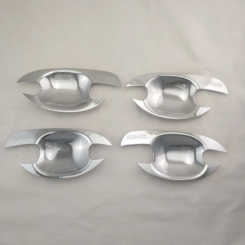 4pcs BOWL COVER Для Toyota Alphard 2002-2007 Дверная ручка Крышка дверная чаша хромированные аксессуары наклейки для стайлинга автомобилей - Цвет: 4pcs BOWL COVER