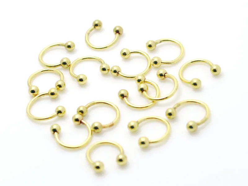 Модные круглые кольца для пирсинга тела 10 шт. ювелирные изделия из стали золотого
