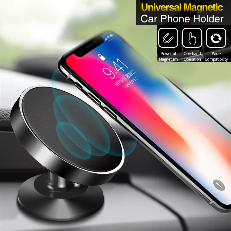 Магнитный автомобильный держатель для телефона подставка iphone XS MAX XR X 8 7 Samsung S8 S9 с