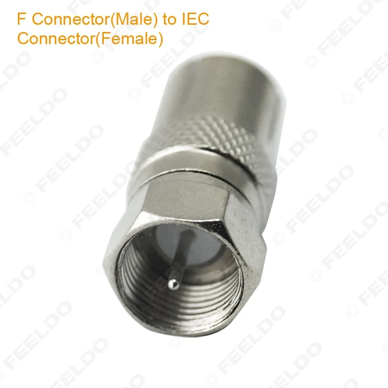 FEELDO 50Pcs Durable Zinc Alloy Female Socket To F Type Male Plug Adapter Connector For Satellite TV DVR | Автомобили и мотоциклы