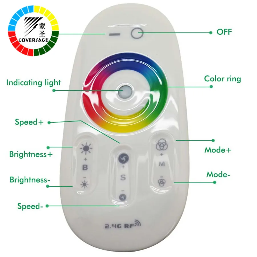Контроллер Coversage для светодиодных лент 2 4G RGB сенсорный экран Радиочастотный