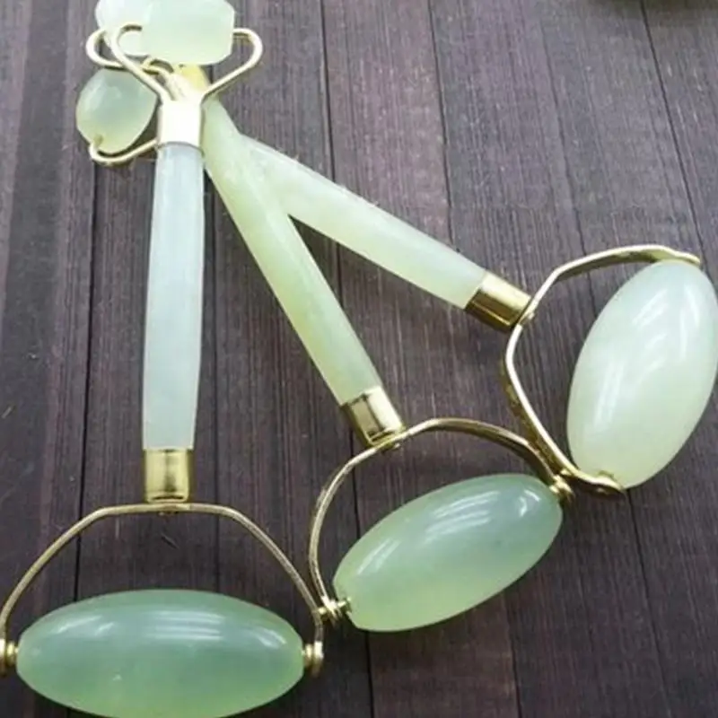 Массажный ролик из натурального нефрита для лица глаз шеи ручной массажер