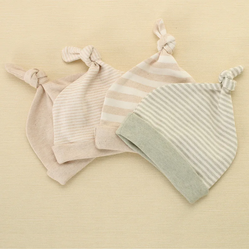 2016 Детская шляпа шапка из органического хлопка в полоску для новорожденных