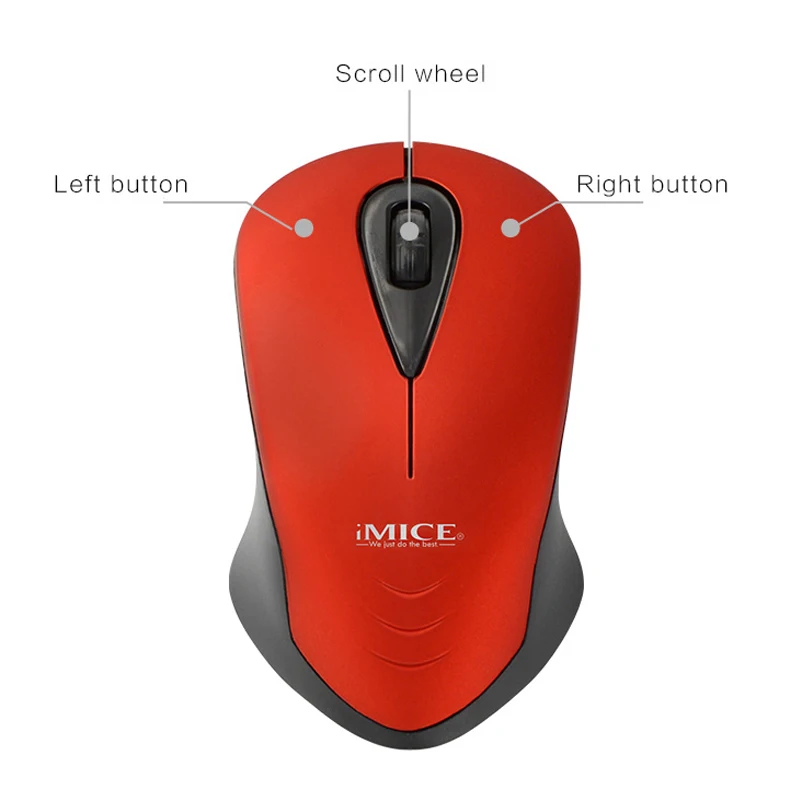 IMice 2 4 Ghz 3 кнопки USB Беспроводная мышь оптическая эргономичная компьютерная мини