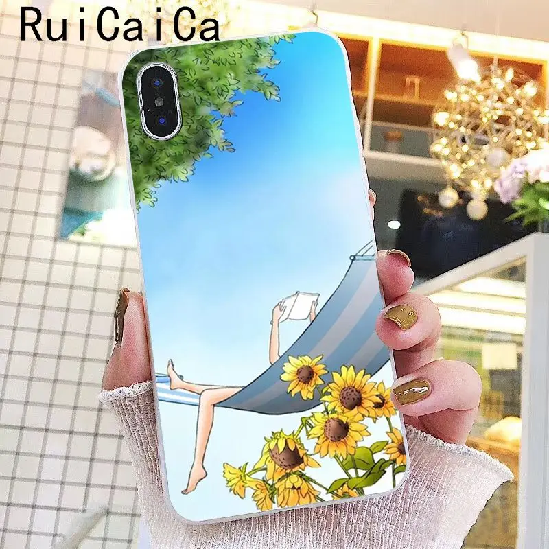 Чехол для телефона Ruicaica Japan ice cream girl Kawaii с японскими розовыми цветами iPhone 8 7 6 6S Plus X