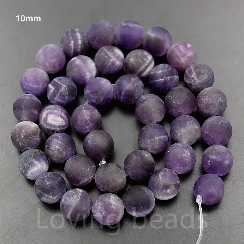 5 прядей/партия матовые натуральные Аметистовые Камни Круглые разделительные