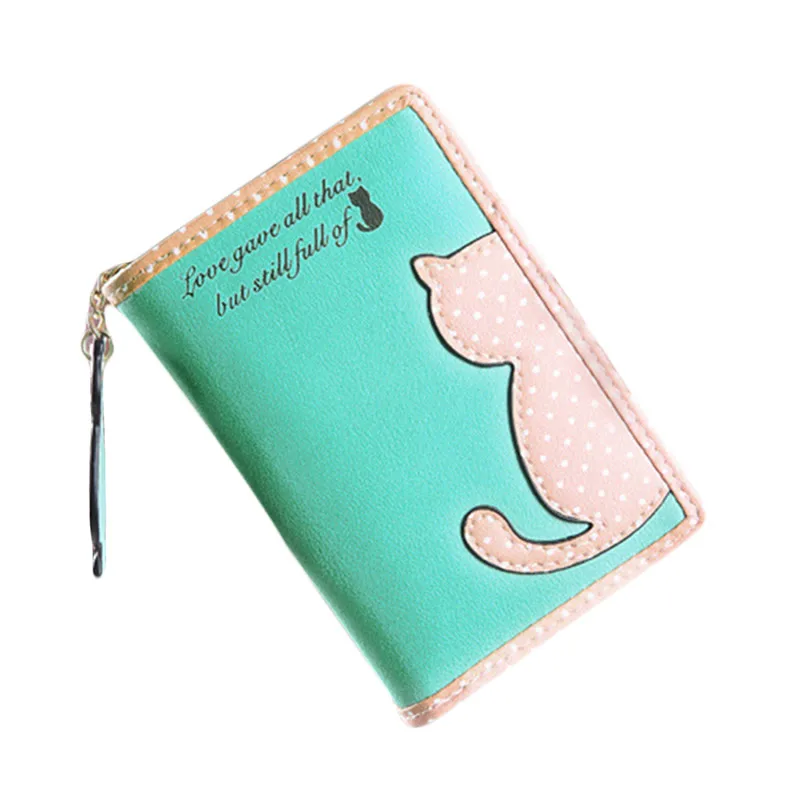 Cartoon Cat Style Purse Fashion Cute Women's Wallet Bifold PU Leather Coin Womens Bag Clutch Hand 88 WML99 | Багаж и сумки