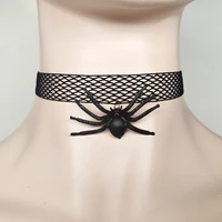 glhgjp trendy lace chokers necklace vintage gothic imitation collar necklace spider pendant halloween jewelry choker accessories