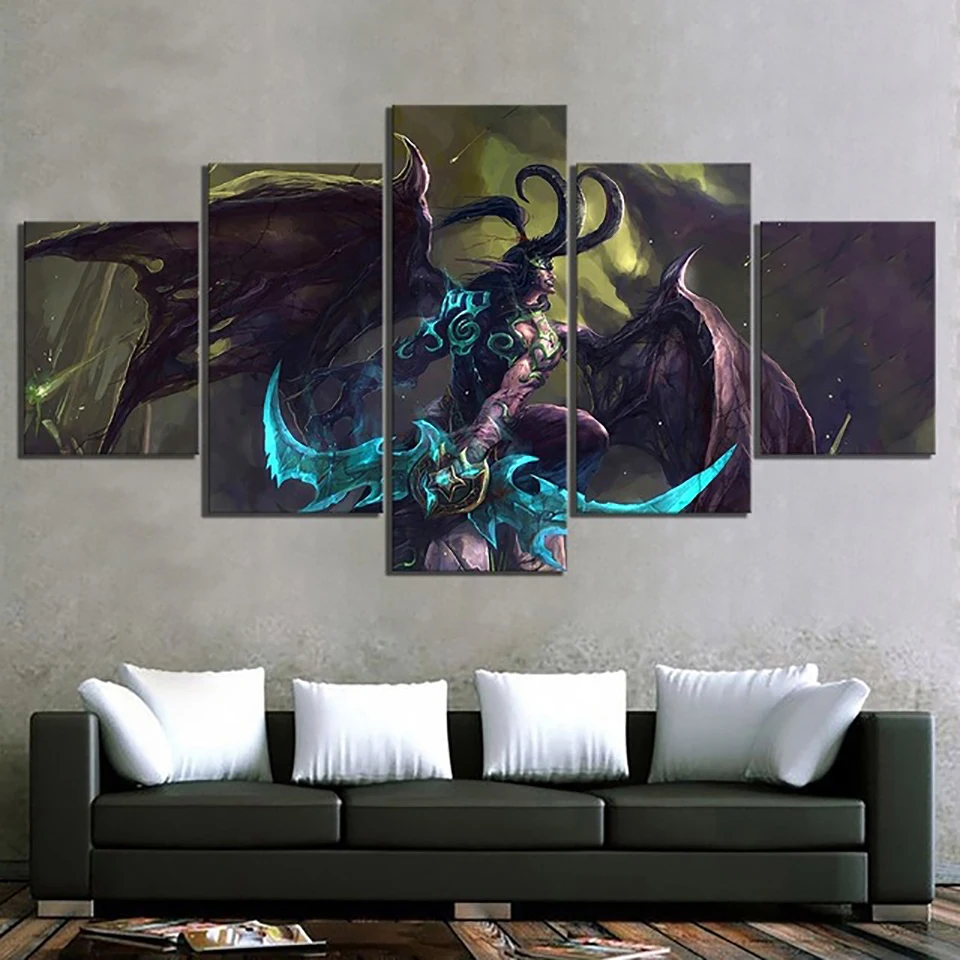 

Modular Pictures Home Decoration 5 Pieces DotA2 Game Poster Wall Artwork Modern Canvas Hd Print Painting For Living Room Frame