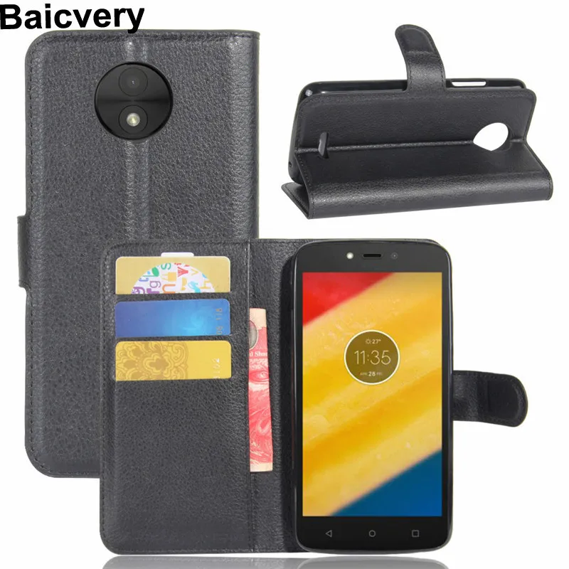 Wallet Leather Case For Motorola MOTO C Plus Flip with Card Slot Stand Function Cover for Moto 5.0 inch | Мобильные телефоны и