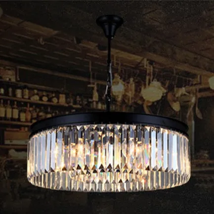 Американская круглая Хрустальная ретро люстра в стиле лофт светодиодные