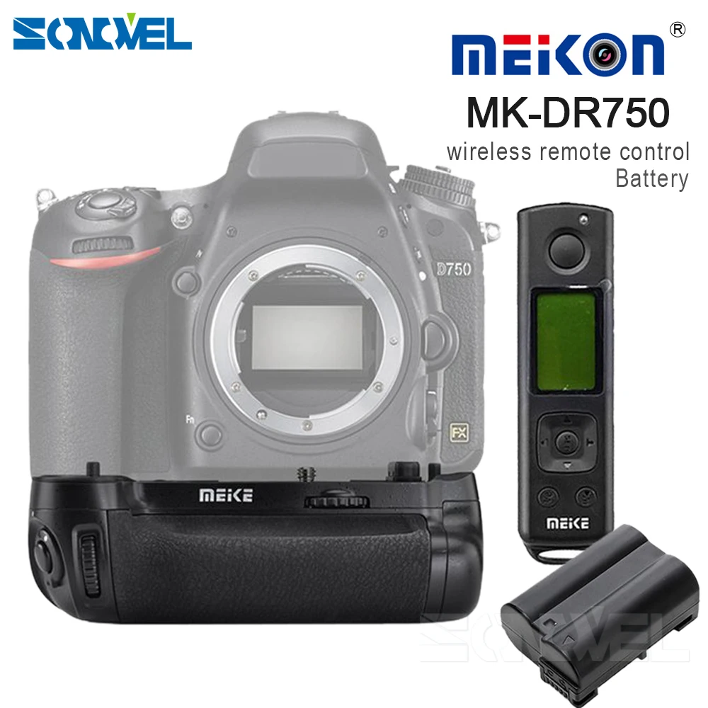 Ручка аккумуляторной батареи Meike MK DR750 встроенная рукоятка 2 4g для Nikon D750 AS MB D16 Wireless
