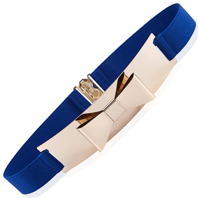 Самый популярный женский эластичный камербанд модные Металлические Широкие