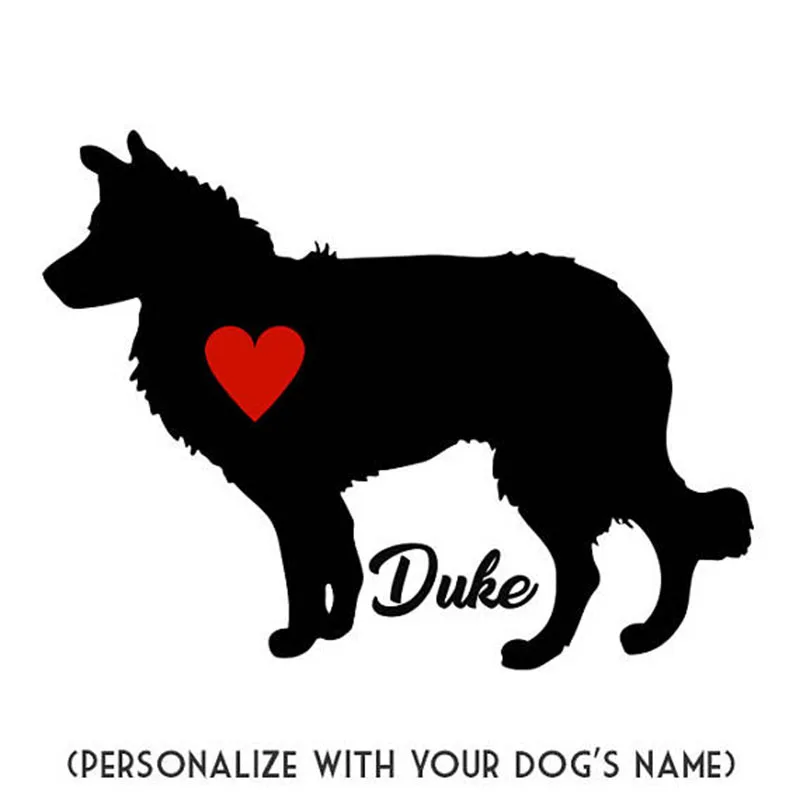 Наклейка на стену с изображением собаки красного сердца|personalized decal|personalized name