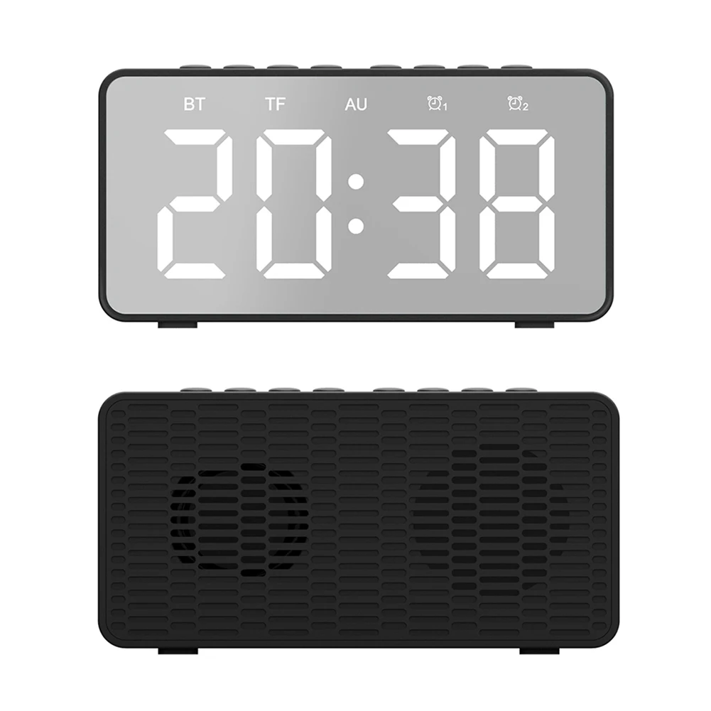 BT506 Wireless LED Display Mini Mirror Screen Alarm Clock Bluetooth Speaker Gift hot