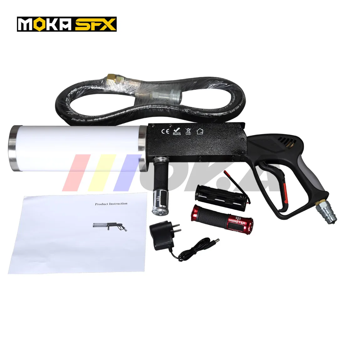 1 Pcs/lot RGB led co2 jet gun dj fog shooter battery stage effect special fx spray 6M free 3m hose | Лампы и освещение