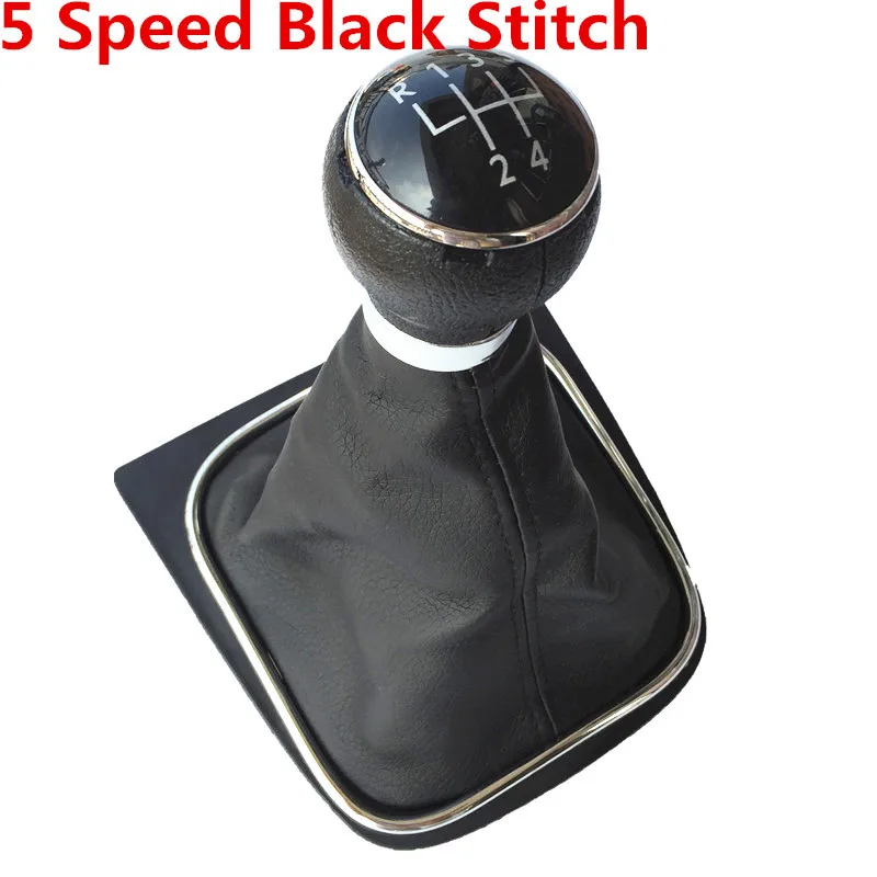 5 Speed Black Ручка рычага переключения передач гетры для рукоять рычага крышки головки 5/6 скоростей аксессуары для стайлинга автомобилей для Volkswagen VW Golf MK6 Jetta MK5 - Название цвета: 5 Speed Black