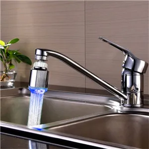 single blue color 1 шт. светодиодный 360 градусов водопроводный кран светильник 3 цвета меняющий свечение душевой поток аэратор абсолютно - Цвет: single blue color