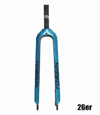 26er blue TOSEEK 26/27. 5/29 дюймов труба из углеродистого волокна 3K полностью из углеродного волокна, 1-1/" Велосипедная вилка Mtb горный велосипед вилка, части велосипеда - Color: 26er blue