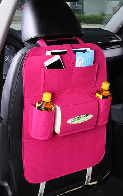 Rose Red Автомобильная сумка для хранения, утолщенная коробка для хранения сидений, автомобильный органайзер, подвесная сумка, сумка для заднего сиденья автомобиля, многофункциональная автомобильная коробка для хранения - Название цвета: Rose Red
